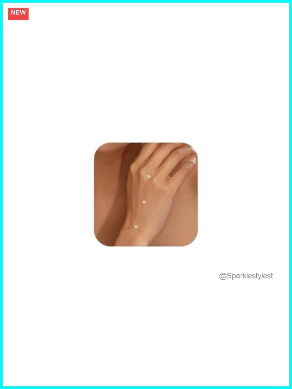 14K Gold Plated Clover Hand Chain Bracelet